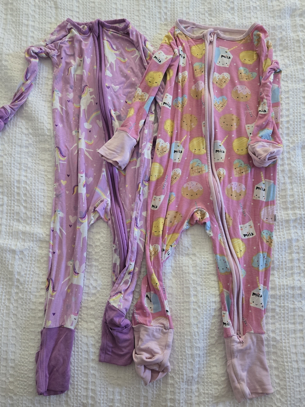 Little Sleepies (Set Of 2) PJs. Unicorn & Milk and Cookies, 12-18months